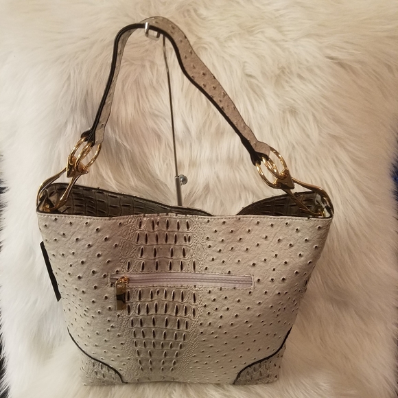 GREY CLASSIC EMBOSSED HOBO - Picture 2 of 8